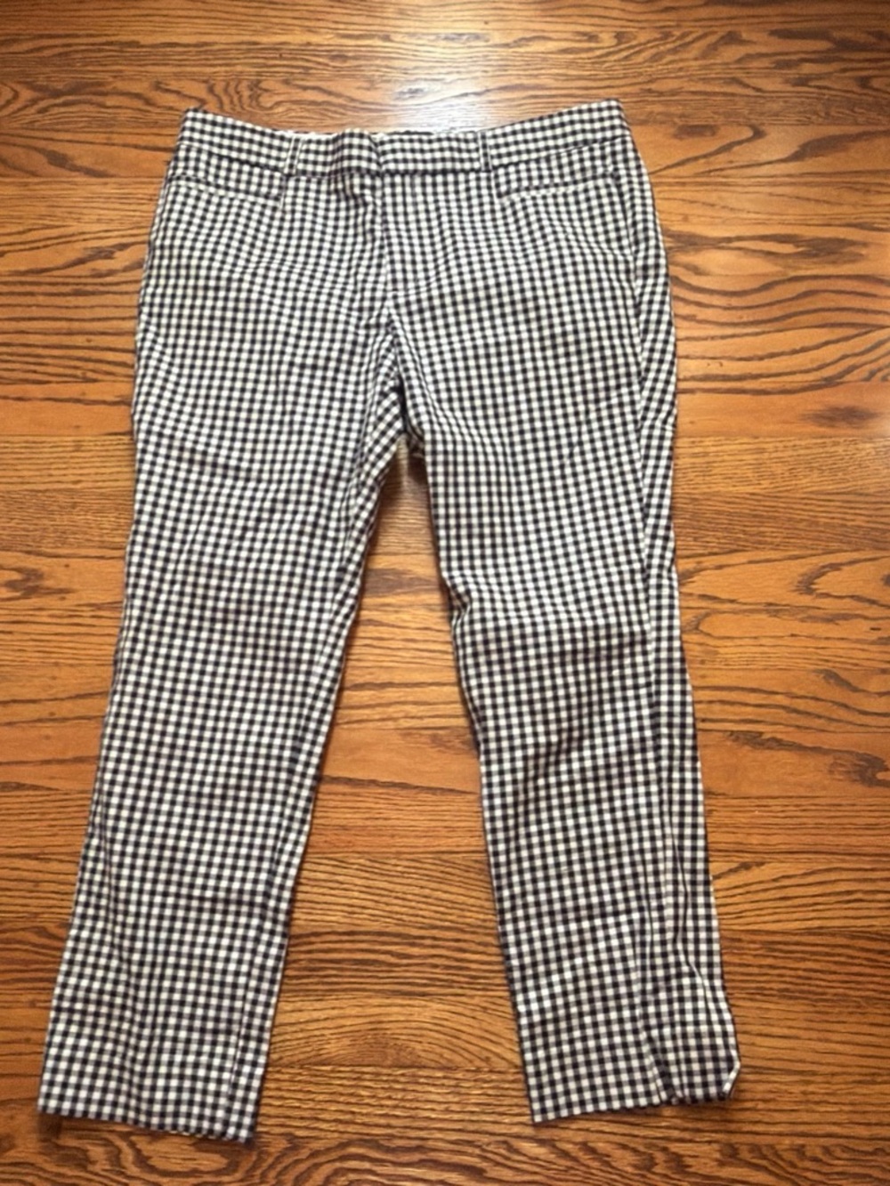Banana Republic Black & White Gingham Cropped Jeans